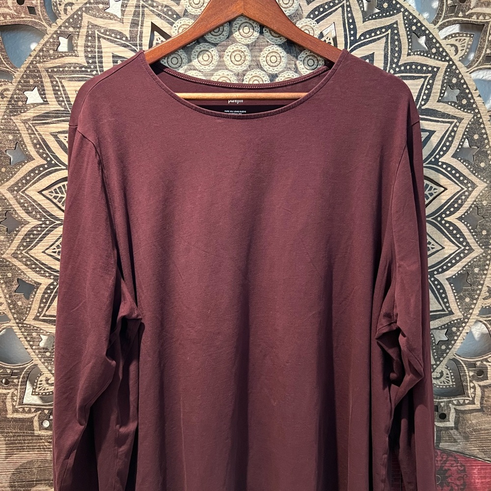 J. Jill Plum Long Sleeve Shirttail Tee